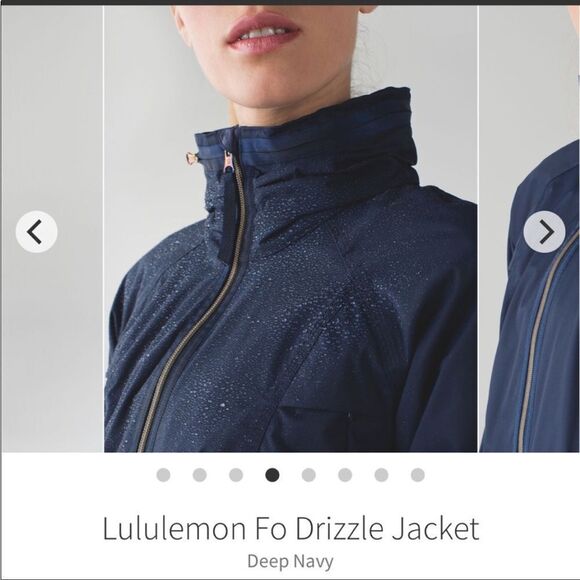 LULULEMON | Fo Drizzle Rain Jacket Deep Navy Blue Zip Front Women’s Size 6 - Picture 3 of 15